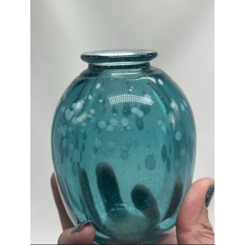 Paul Manners 1972 Studio Art Glass Vase Signed Handblown Paperweight
